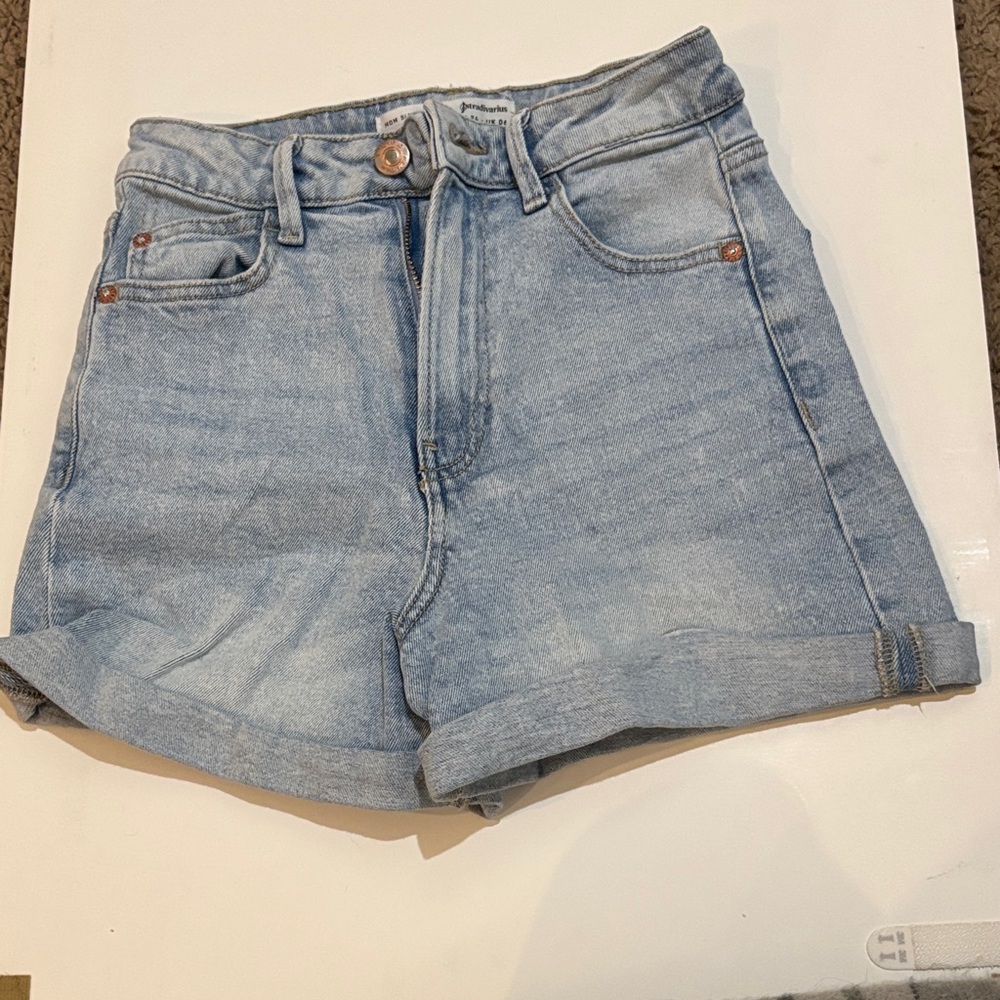 Stradivarius Light Blue Jean Shorts